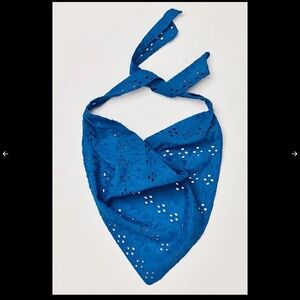 Free People Clark Eyelet Scarf in Cobalt NWT $38R